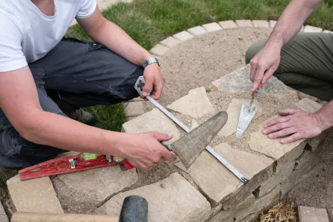 Construction d'un muret